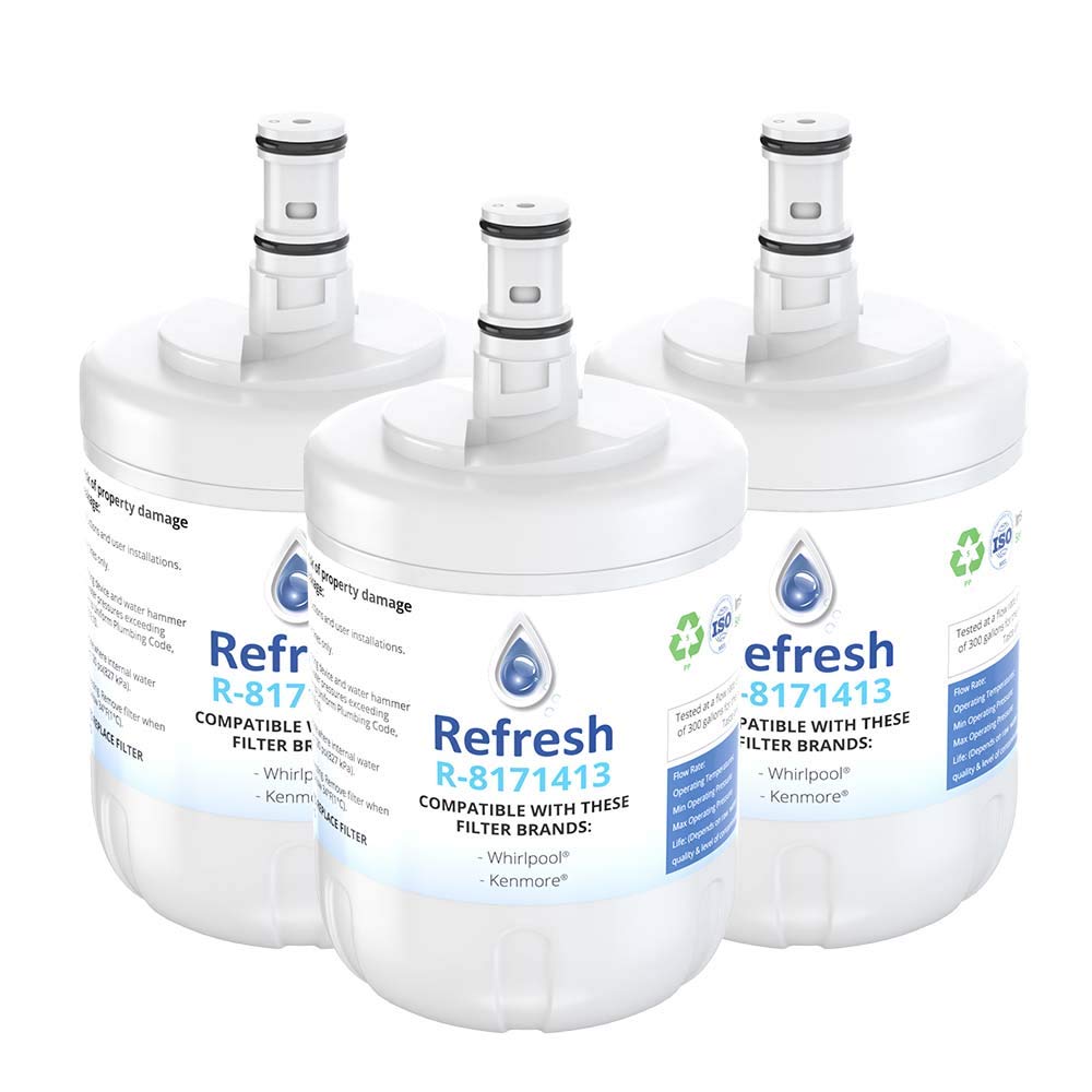 Refresh Replacement Refrigerator Water Filter for Whirlpool 8171413, 8171414, EDR8D1, and Kenmore 9002, 469002, 8171414 (3 Pack)