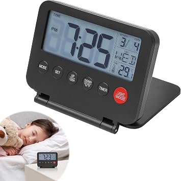 teasteam Digital Travel Alarm Clock Mini Foldable Portable
