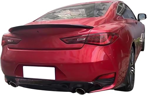 Miniatura 8 de IKON MOTORSPORTS, Alerón de maletero compatible con Infiniti Q60 2017-2022, plástico ABS negro brillante estilo X High Kick Duckbill alerón de tapa