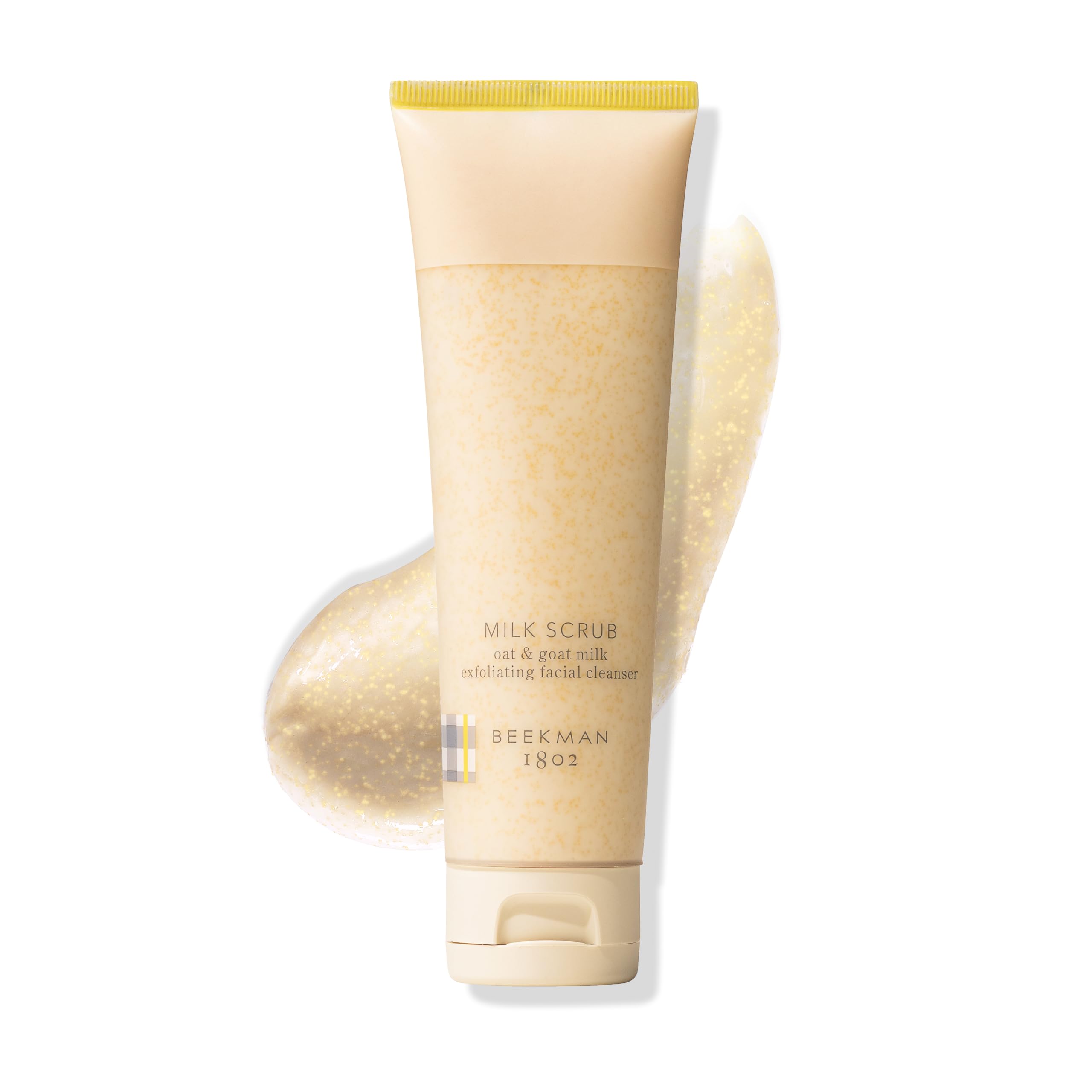 Beekman 1802 Milk Scrub Oat + Goat Milk Exfoliating Face Cleanser - Fragrance Free - 3 fl oz - With Oat Milk & Jojoba Beads - Skin Barrier & Biome Safe - Good for Sensitive Skin - Cruelty Free