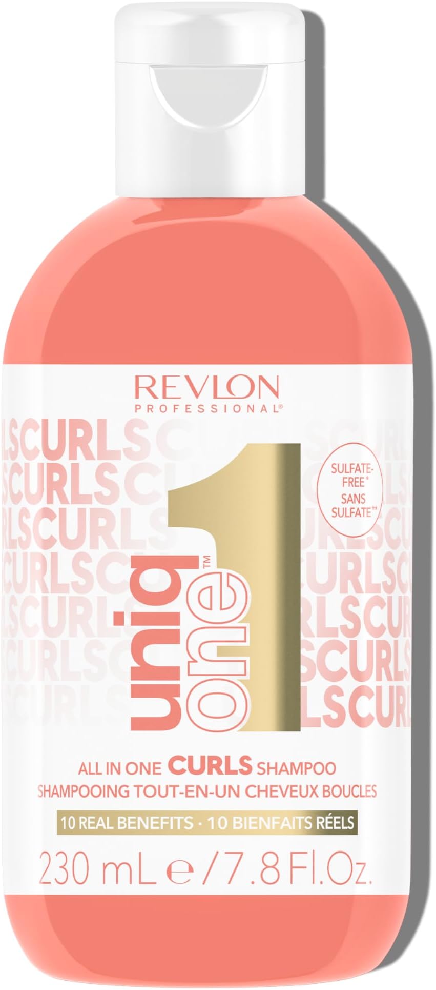 UniqOne Curls Shampoo, 10-in-1 Sulfate-Free Formula for Curly Hair, Curl Defining, Controls Frizz, Hydrates, Color Safe & Vegan, 7.7 fl oz
