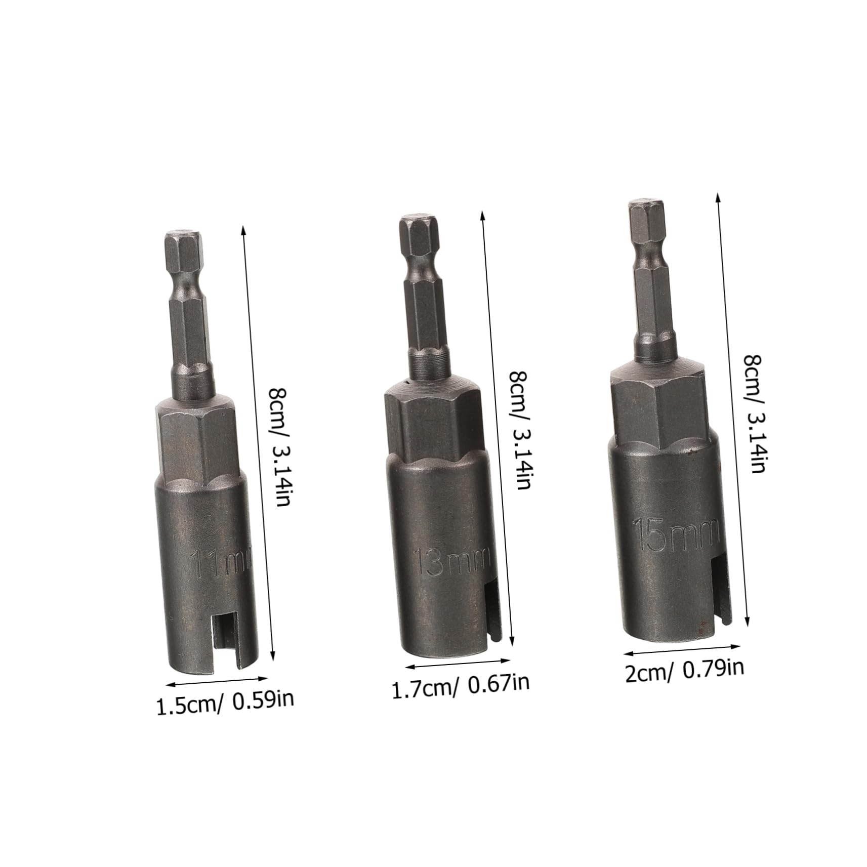 NUOBESTY 5 Set Chiavi Bussole Per Adattatore Per Trapano Elettrico Accessori Per Lavori Su Auto E Al Resistente E Antiruggine 3 Pezzi*5