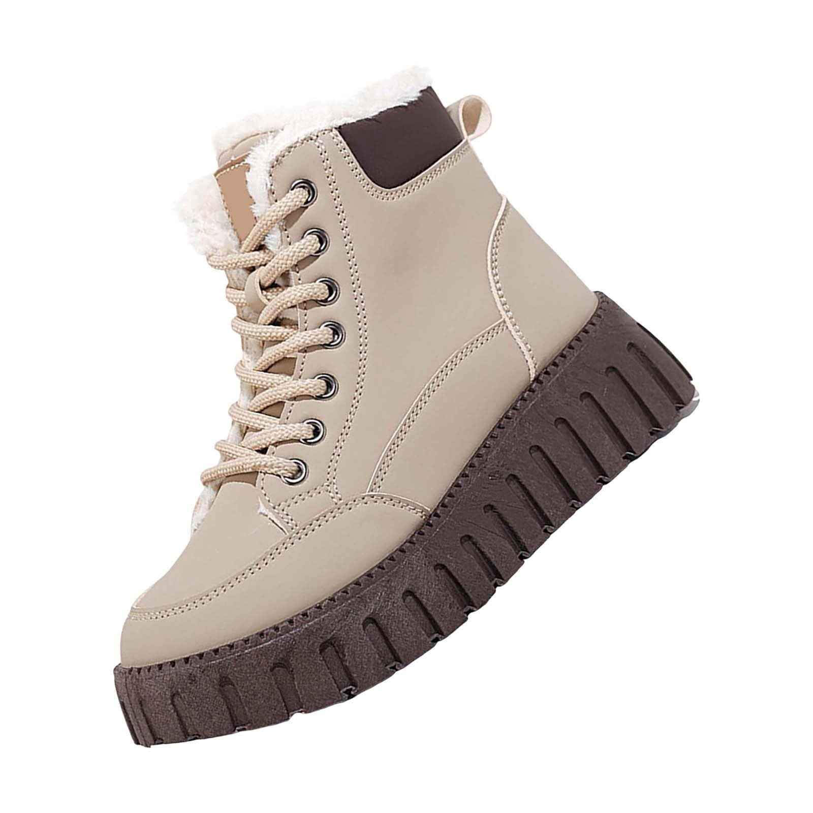 Zapatillas de estar por casa para mujer, mullidas, acolchadas, cálidas, cálidas y cálidas, botas cortas para mujer e invierno, botas acolchadas con tacón para mujer y mujer, con tacón