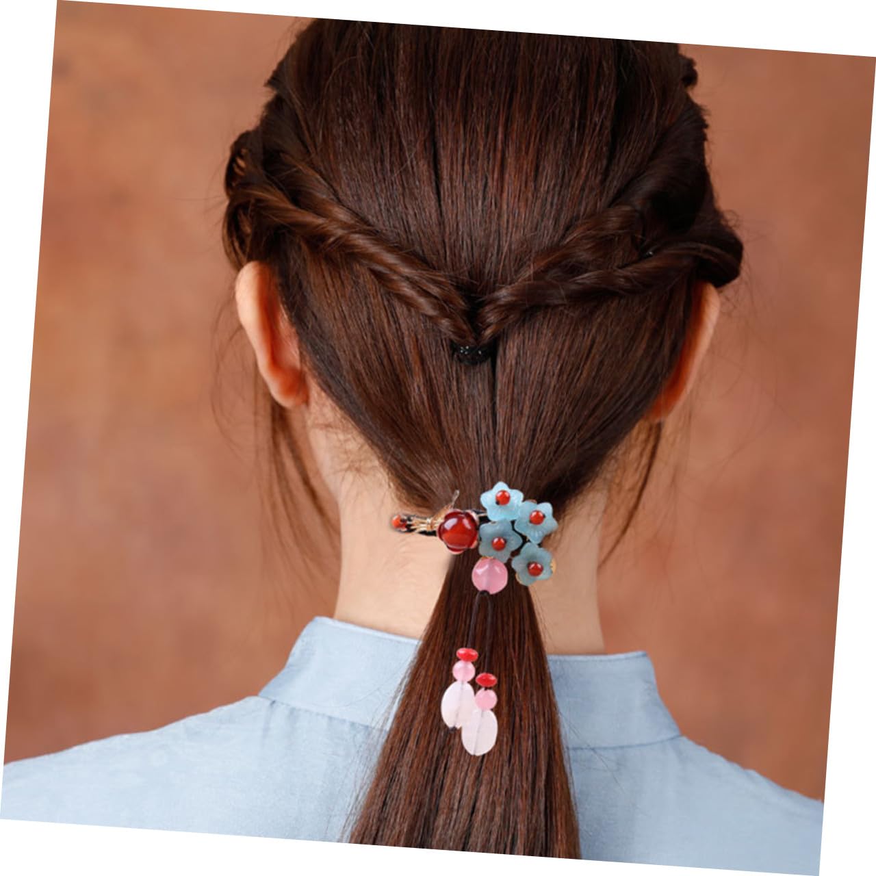 Beavorty 3stücke Vintage Haargummi Mit Agate Jade Design Retro Chinese Haarband Für Ponytail Zopf Stilvolles Haaraccessoire Für Alltag Partys Und Besondere Anlässe