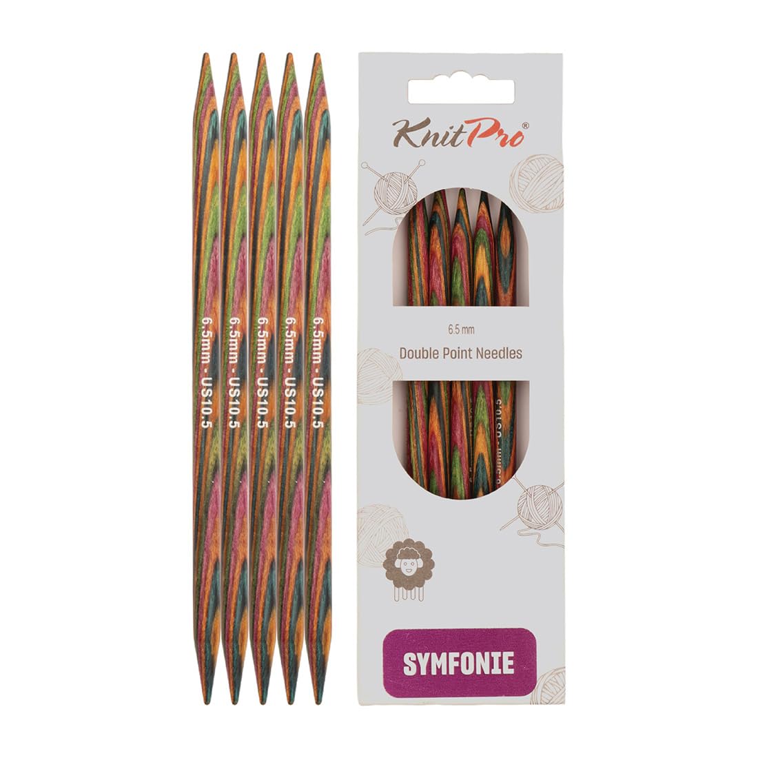KnitPro Symfonie Double Pointed Needles 8" (20cm) | 6.50mm