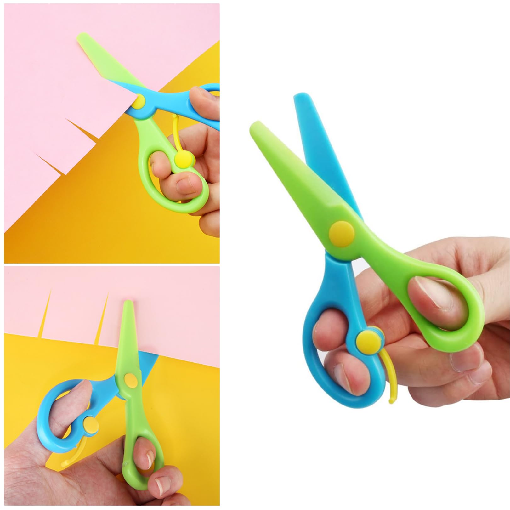 Forbici Di Sicurezza In Plastica Per Bambini Dai 2-3 Anni – 2 Pezzi, Punte Arrotondate