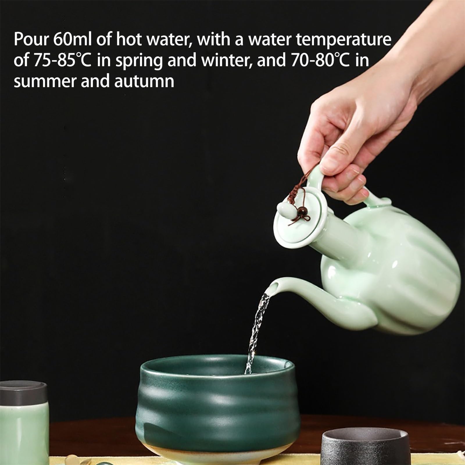 Cuillere Matcha avec Cuillère à Café en Bambou Matcha Kit Service à Thé Japonais Traditionnel Bureau à Domicile et Salon de Thé(Blanc,4-Piece Set)