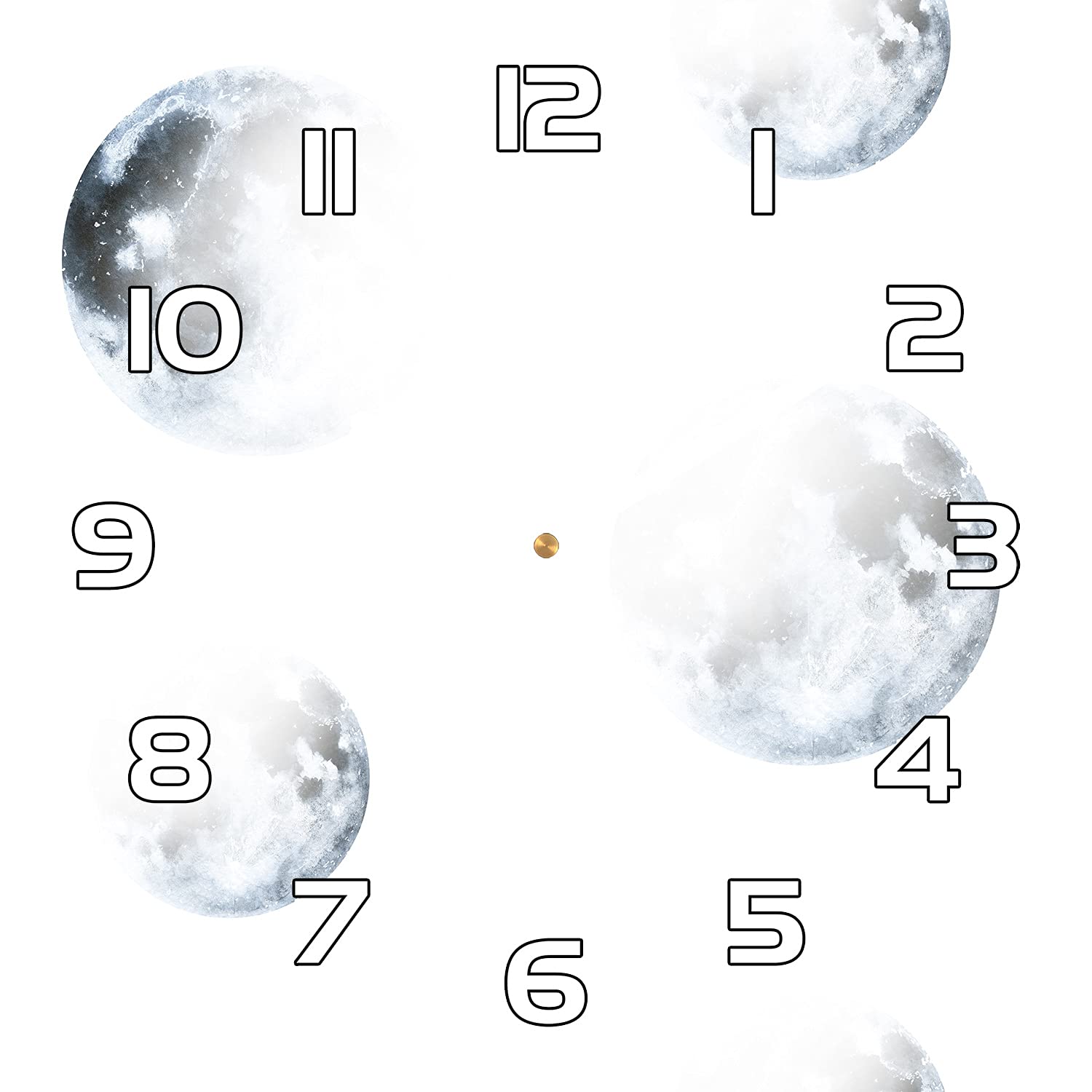 Horloge en verre Coloray 30x30 cm cadran lune minimaliste aiguilles blanches pour salon chic