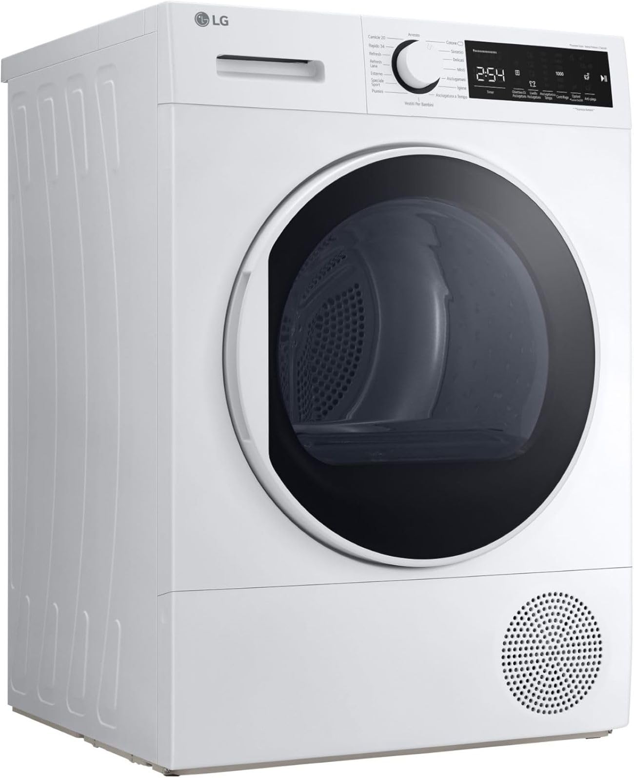 LG RH80M3AV6R Asciugatrice a Carica Frontale 8 kg, Serie M3, Classe A++, 600 x 850 x 610 mm, Condensazione con Pompa di calore, Ciclo Igiene, Sensore Asciugatura, Refrigerante R290, Bianca
