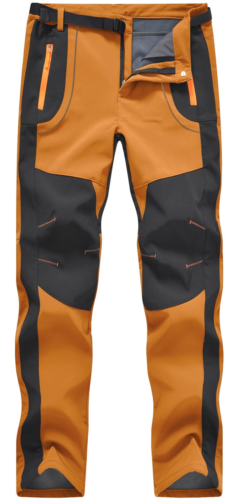 Rdruko Men's Snow Ski Pants Waterproof Insulated Winter Outdoor Snowboard Hiking Fleece Pants with Belt