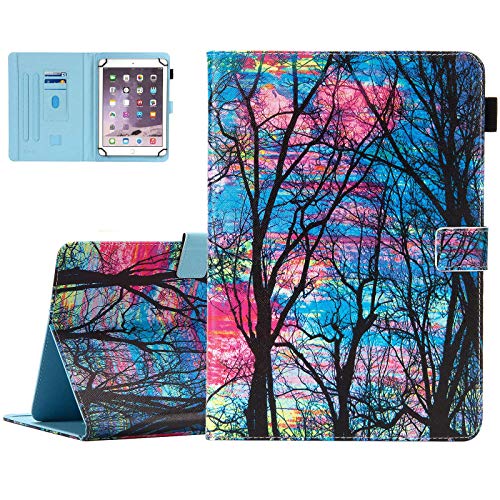 8.0-8.4 Inch Display Universal Case, Dteck Slim Leather Wallet Folio Cover for HD 8/ Samsung Galaxy Tab/Lenovo Tab/Dragon Touch/LG G Pad/Huawei/Onn/Android Tablet 8 8.3 8.4 Inch (Color Tree)