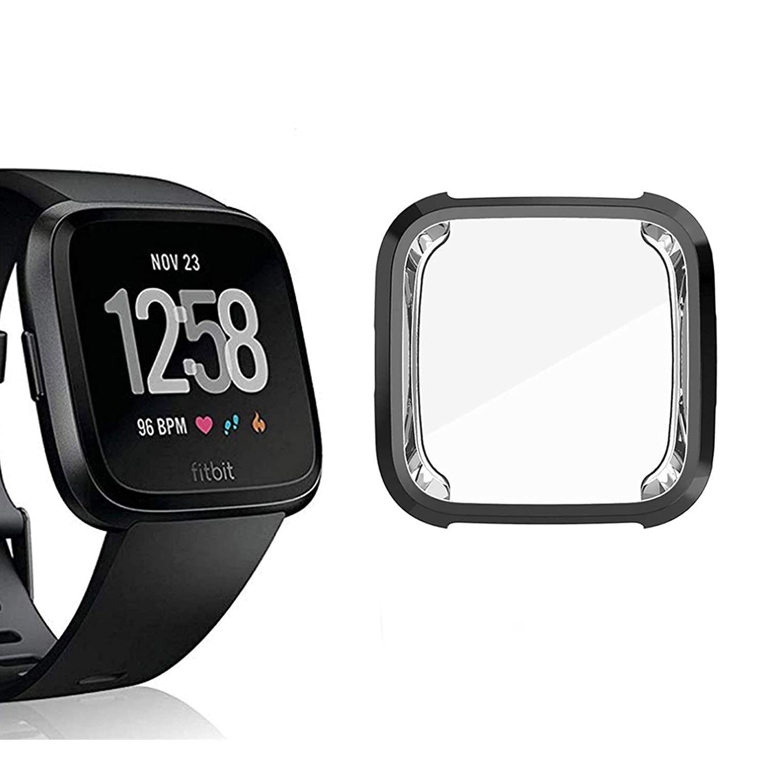 LIRAMARK Soft TPU Front Protection Case Cover for Fitbit Versa/Versa SE (Black) (B09HHCZXVV) Amazon Price History, Amazon Price Tracker
