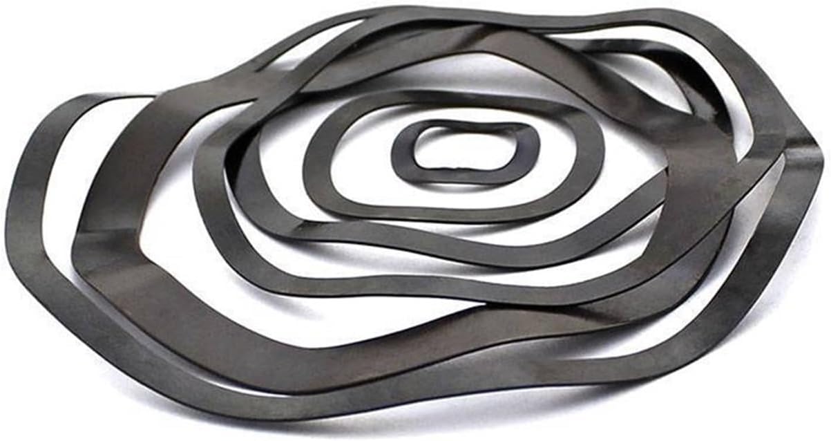 CREAP Spring Crinkle Washers 65Mn Manganese Just Three Wave Crest Black Gasket Spring Gasket Elastic Washers 0.25/0.3/0.4/0.5/0.6(M10 x 15 x 0.3,50PCS)