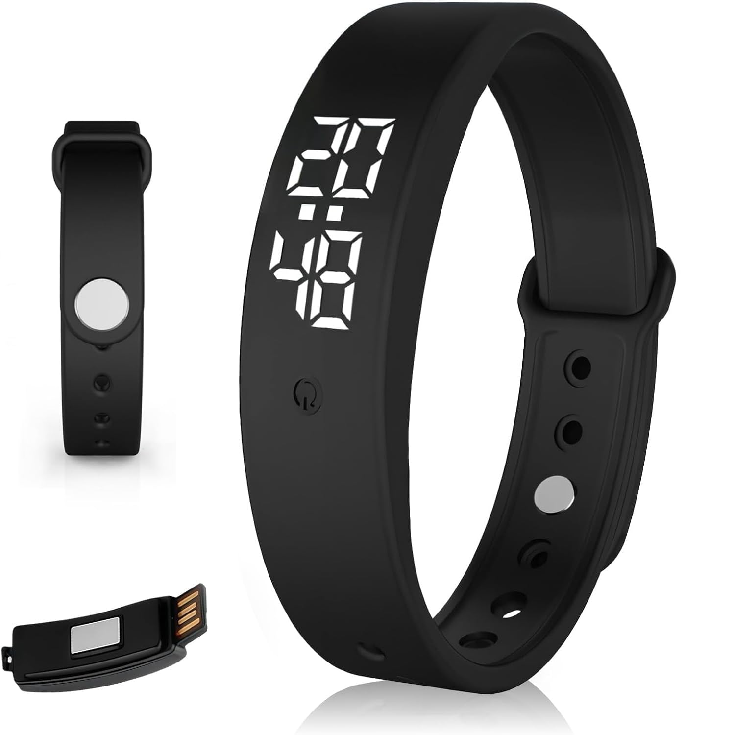 Vibrating Alarm Clock Watch for Heavy Sleepers, Silent Wake Up Bracelet & Smart Wristband, Wearable Vibration Wrist Alarm, Non-Audible Sleep Wristband for Men & Women