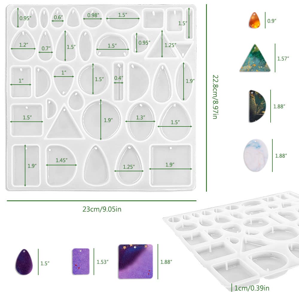 2-tlg. Silikonformen Für Epoxidharz Schmuck - Tropfenform Für Anhänger & Ohrringe