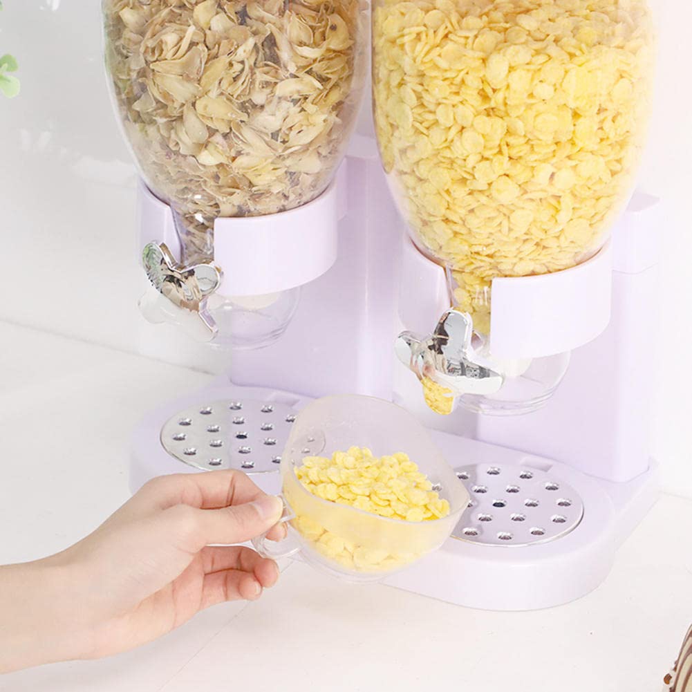 Dispensador de cereales Dispensador de alimentos secos Encimera Cocina Dispensador de alimentos secos indispensable Cromado Peso único y control doble Desayuno Cereal Avena Arroz Cubo Almacenamiento