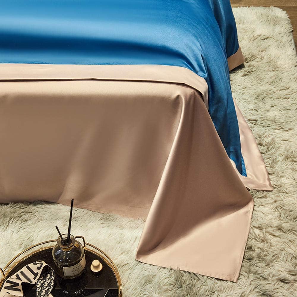King Size Duvet Cover Luxury Ice Silk 4 Sets of Summer Silk Slide Sheets-Blue 2 (Sjt133m 2.0M Bed 4pcs) image 4