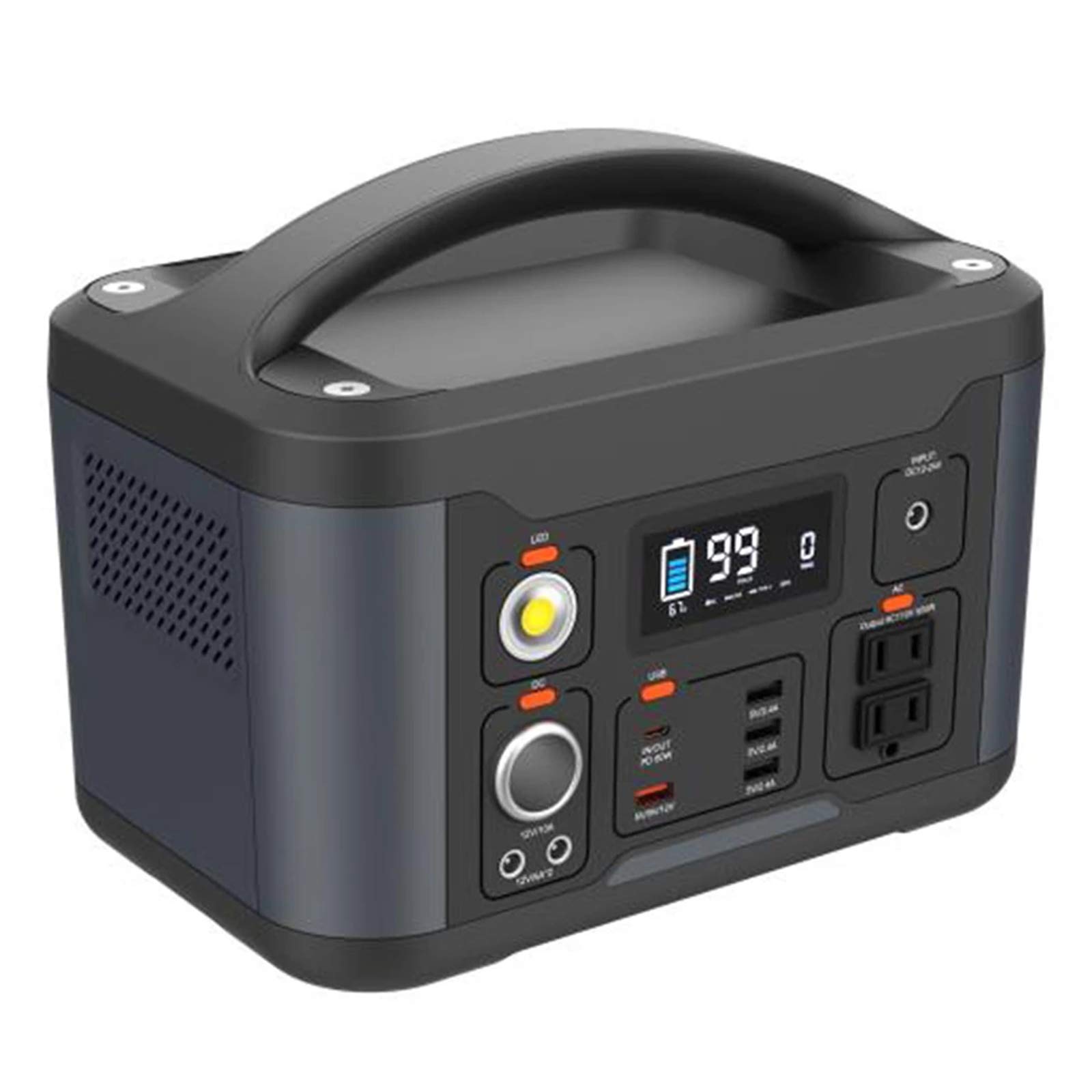 139200Mah 540Wh Power Station - Alimentatore di Emergenza Portatile di Backup con Torcia A LED per Campeggio, Casa, CPAP, Viaggi, All'aperto