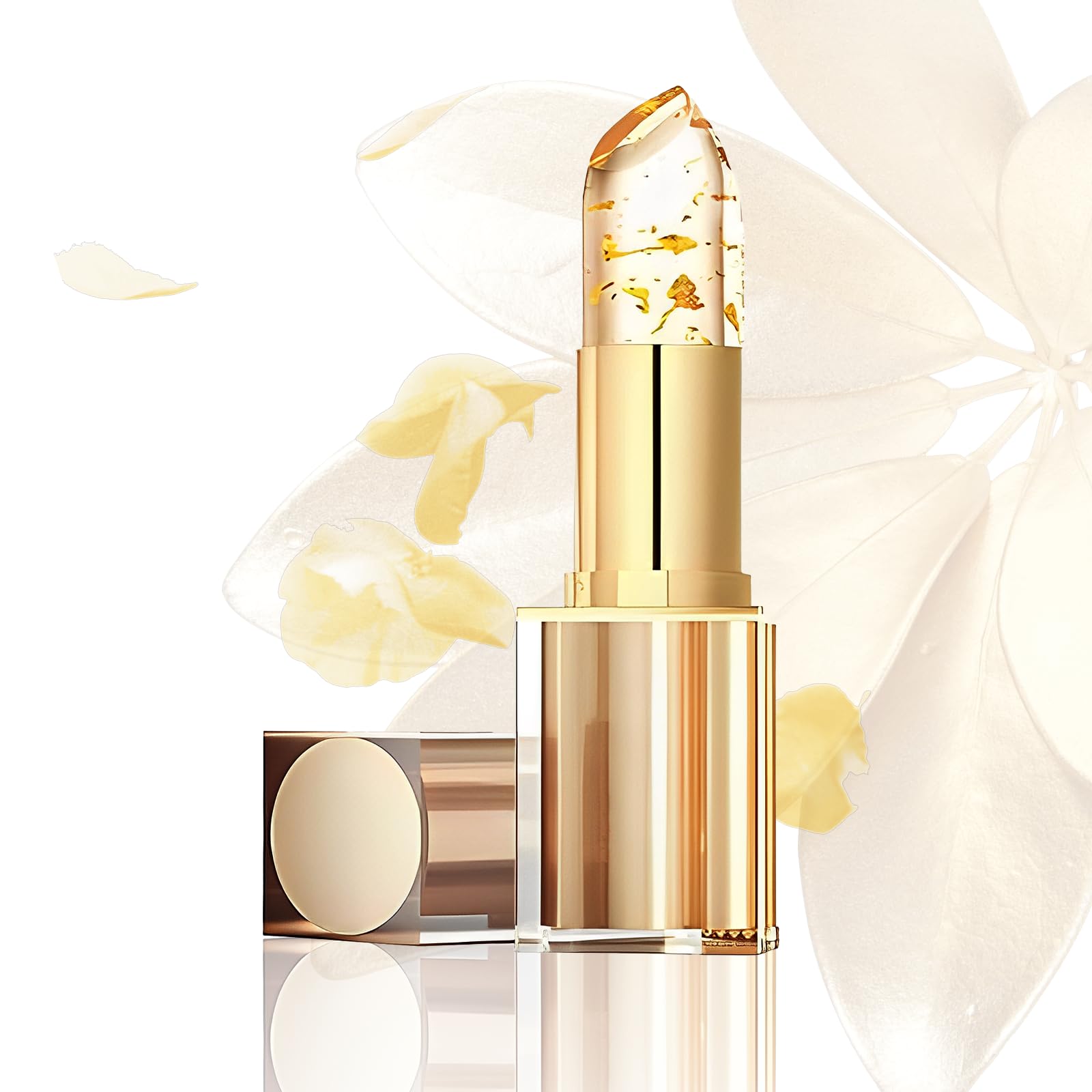 Transferproof Colour Changing Lipstick, Long Lasting 24H Lipstick, Moisturizing Glossy Tinted Lip Gloss with Gold Foil