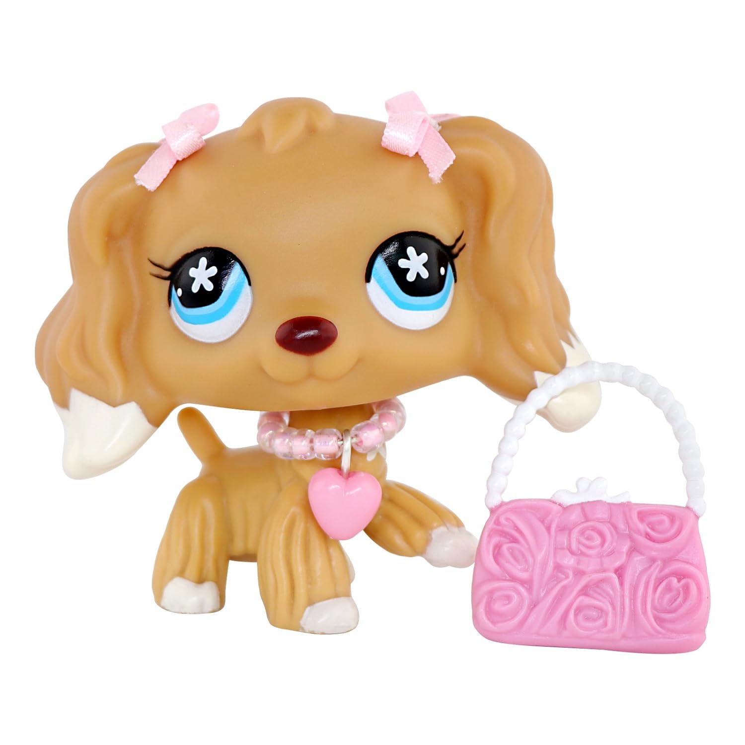 Cute Littlest Pets More Choices, Shorthair Cat Collie Dachshund Dog Cocker Spaniel Great Dane Cat and Dog Collectible Imagination lps Toys and Accessories (Beige Cocker Spaniel)