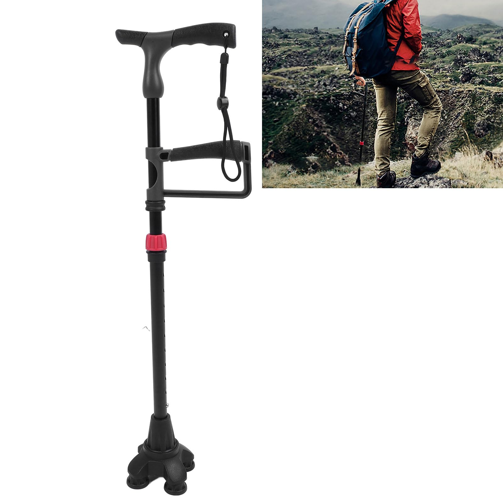 Luocute Escalera de Escalera Ajustable Asistiendo Al Bastón para Personas Mayores, Ayuda para Caminar Escaleras, Palitos de Estabilidad y Movilidad, Caminar por Dispositivos de
