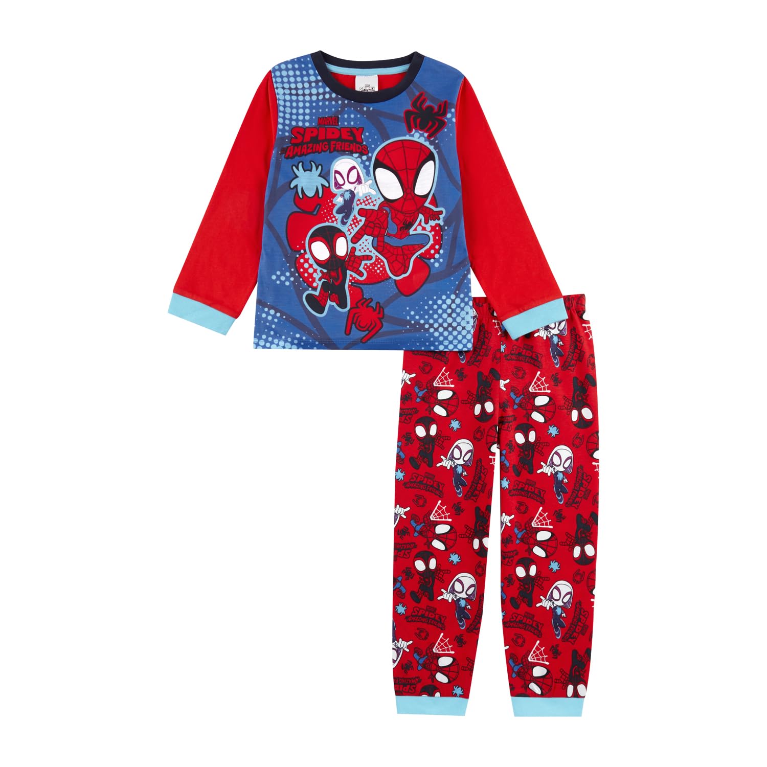 Spidey & His Amazing Friends Pyjamas | Boys Long Pjs Set | Spiderman Pjs For Boys | Official Spidey Merchandise 6-7 Years Red