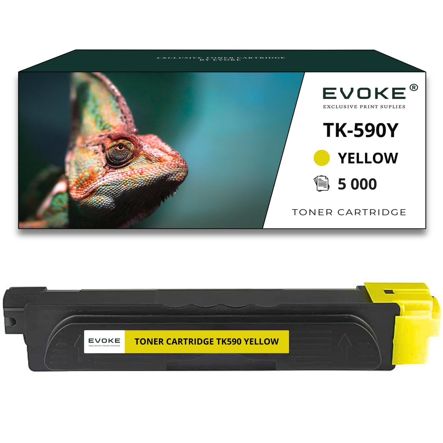 EVOKE TK590 TK-590 Toner Kompatybilny z Kyocera M6026cdn M6526cdn P6026cdn (Zestaw CMYK) 22000 Stron