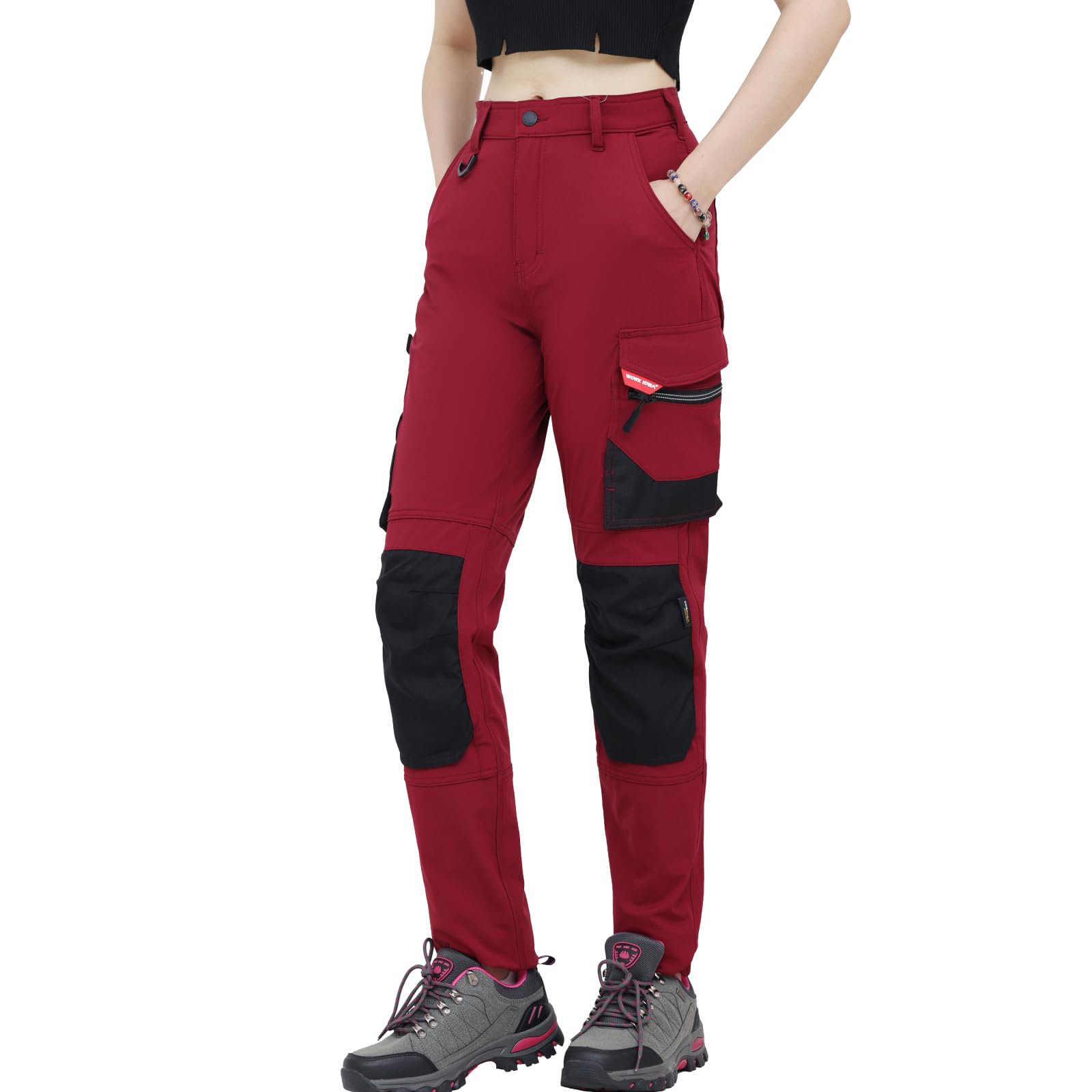 WORK IDEA Damen Slim-Fit Stretch Arbeitshose: Kritische Stoffbereiche aus Cordura – strapazierfähige Eleganz für vielfältige Arbeitsanforderungen.