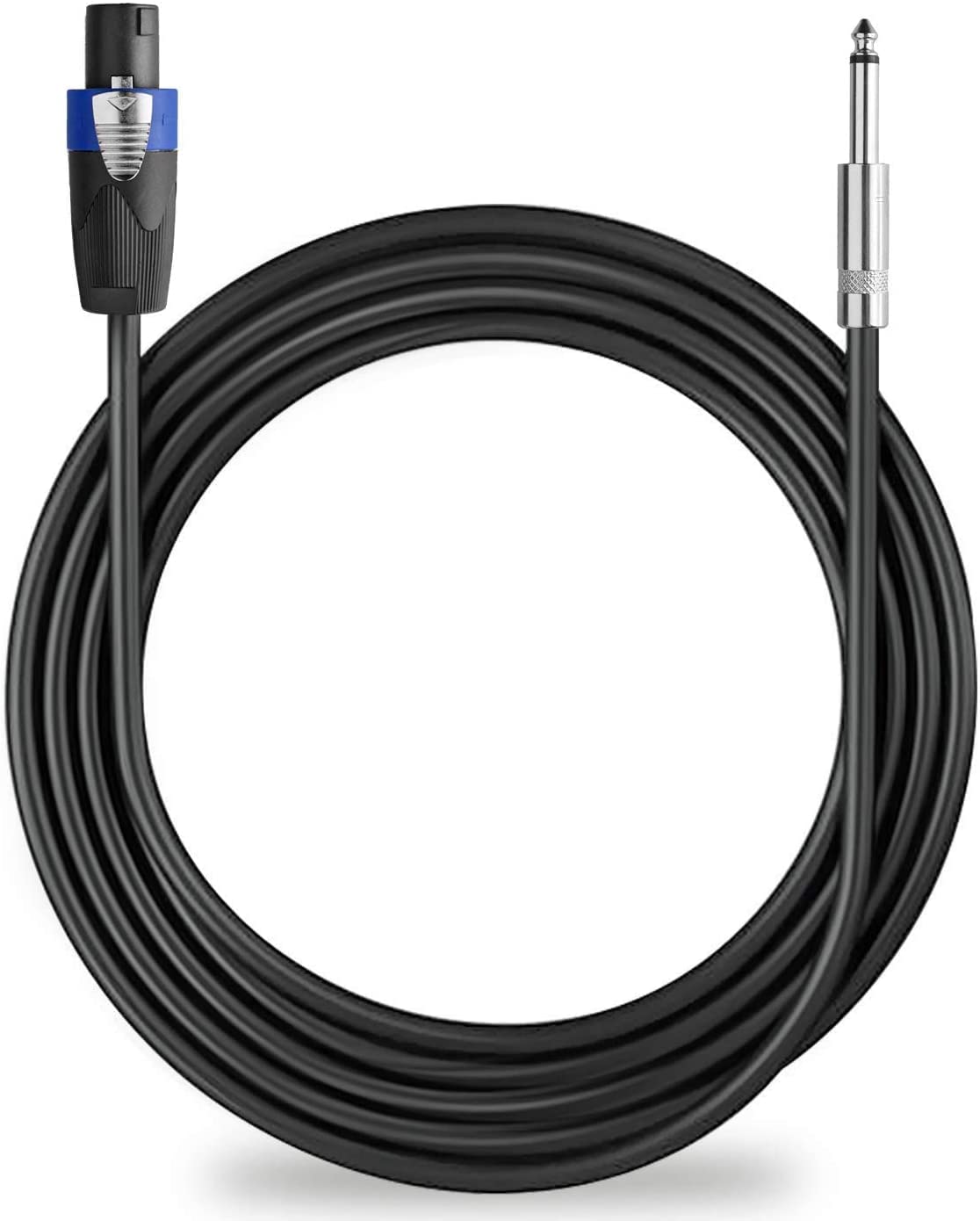 Cable de altavoz Pro Speakon a 1/4 de 200 pies, calibre 12 Speakon a 1/4 de pulgada macho Cable de conexión de amplificador de audio resistente, individual
