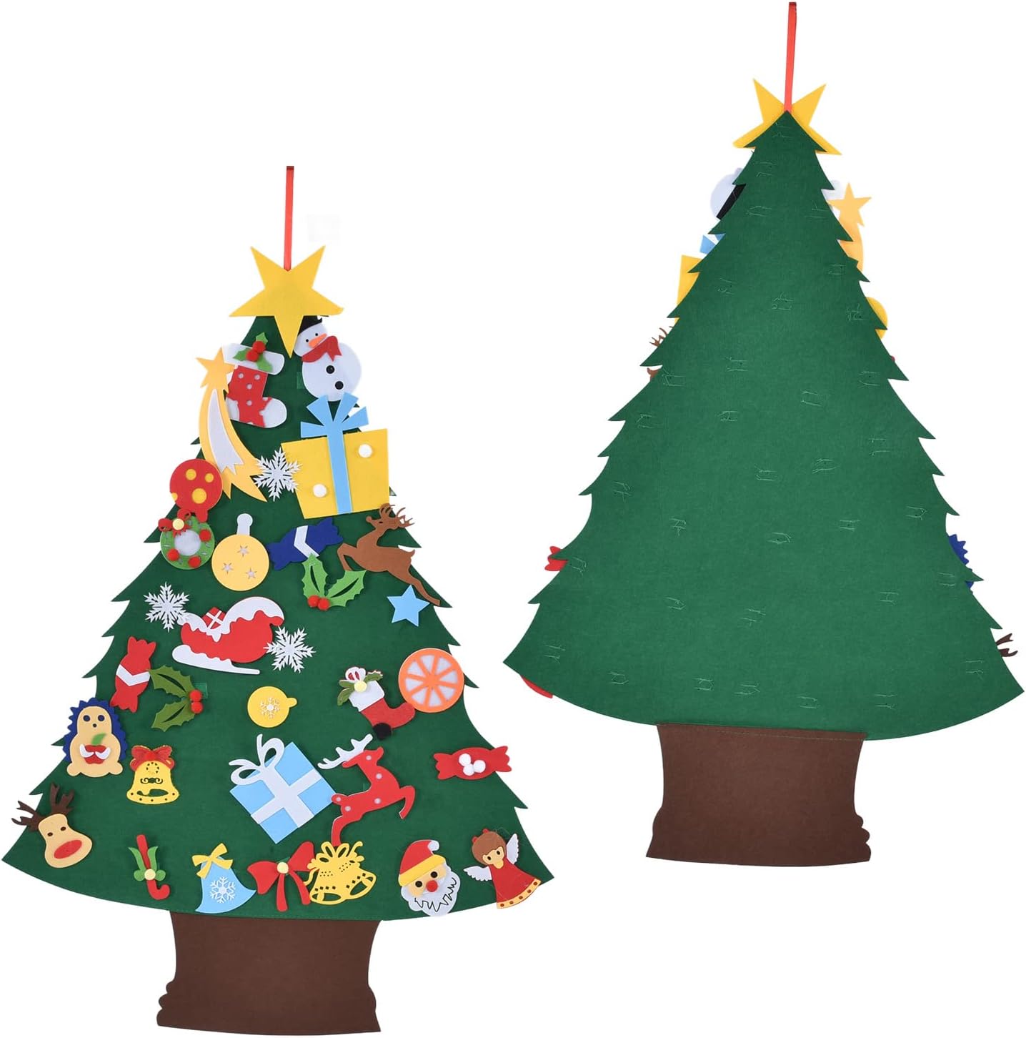 Christmas Tree Felt For Toddlers With 31 Detachable - Christmas Felt Tree Set Thickness Shiny Dots Design Highlight The Christmas Feel Work