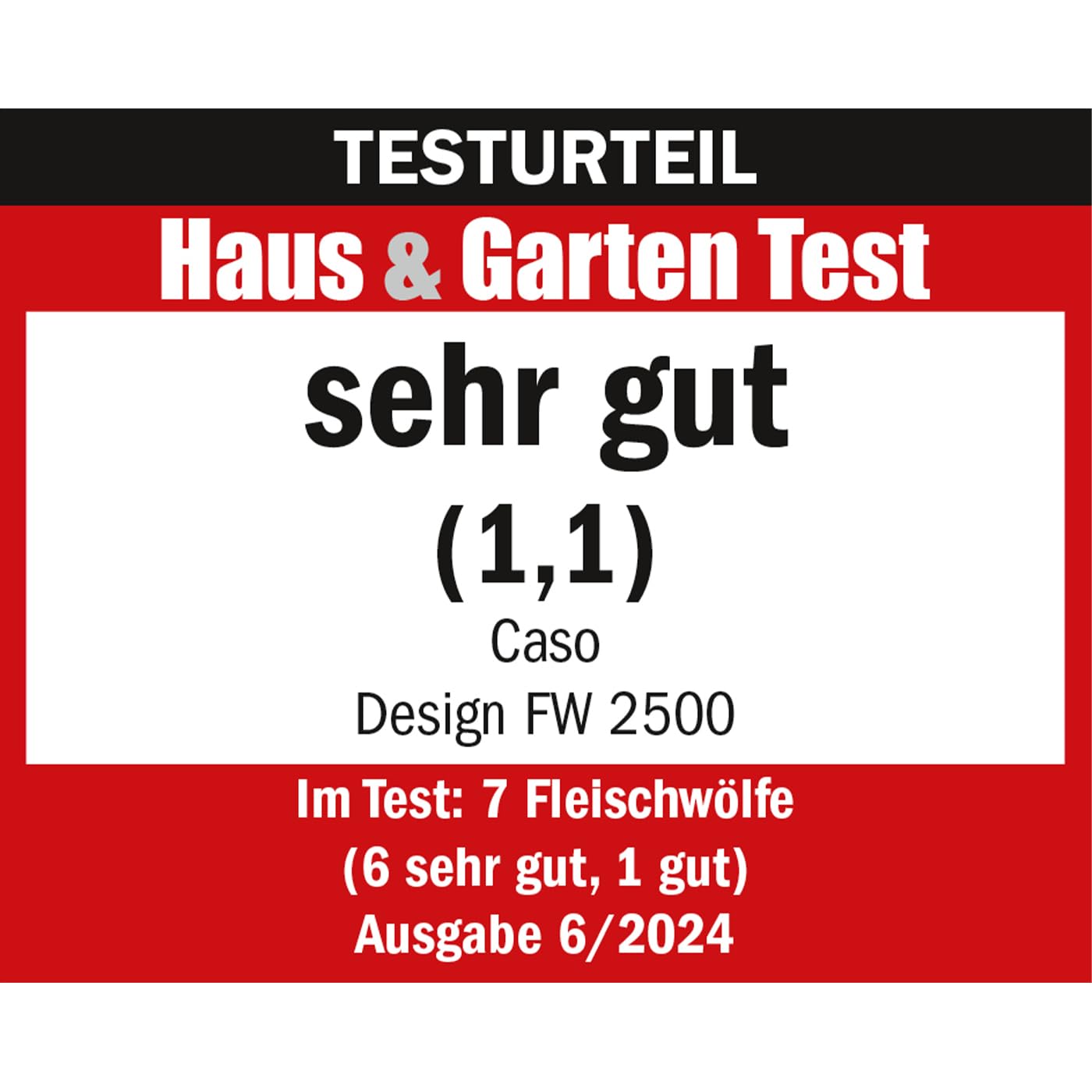 CASO FW 2500 – Hachoir à viande électrique professionnel, 2 500 W, fonction marche avant et arrière, 2,5kg/min, accessoire à saucisses, 3 grilles en inox (3, 5 et 8 mm), corps en aluminium, argent