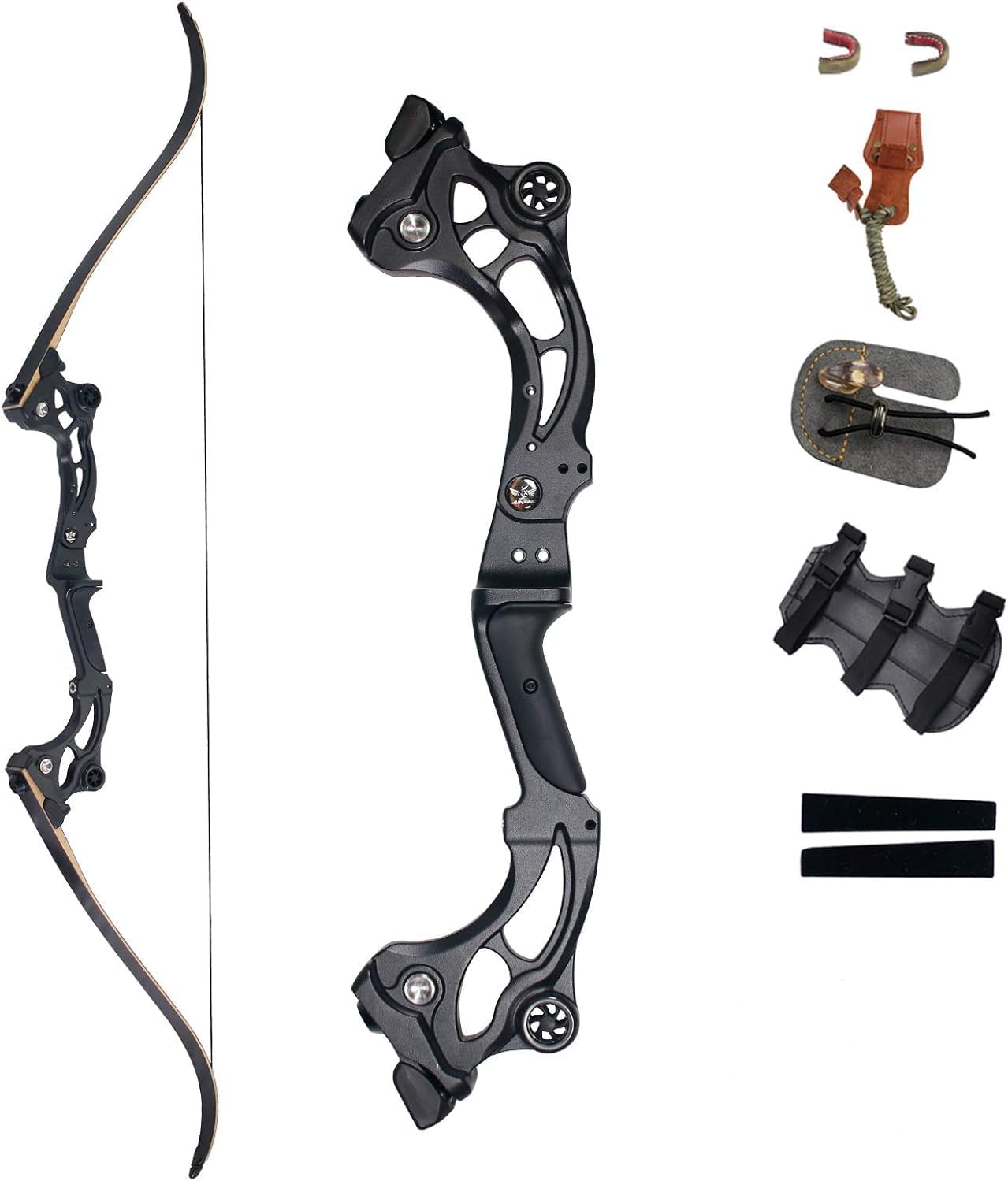 64" Takedown Recurve Bow Metal Riser 30-60Lbs Right Handed for Archery Hunting