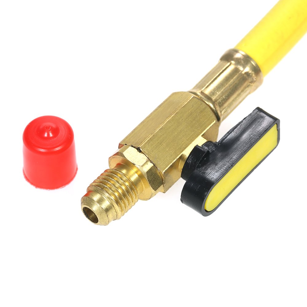 Set di 3 manometri R410A R22 R12 800 PSI Manifold Set A/C tubo di ricarica refrigerante ad alta pressione HVAC tubi di ricarica con valvola a sfera