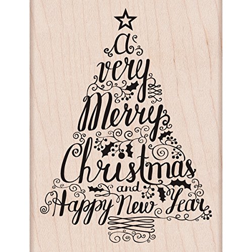 Hero Arts K5948 Rubber Stamps, Merry Christmas Tree