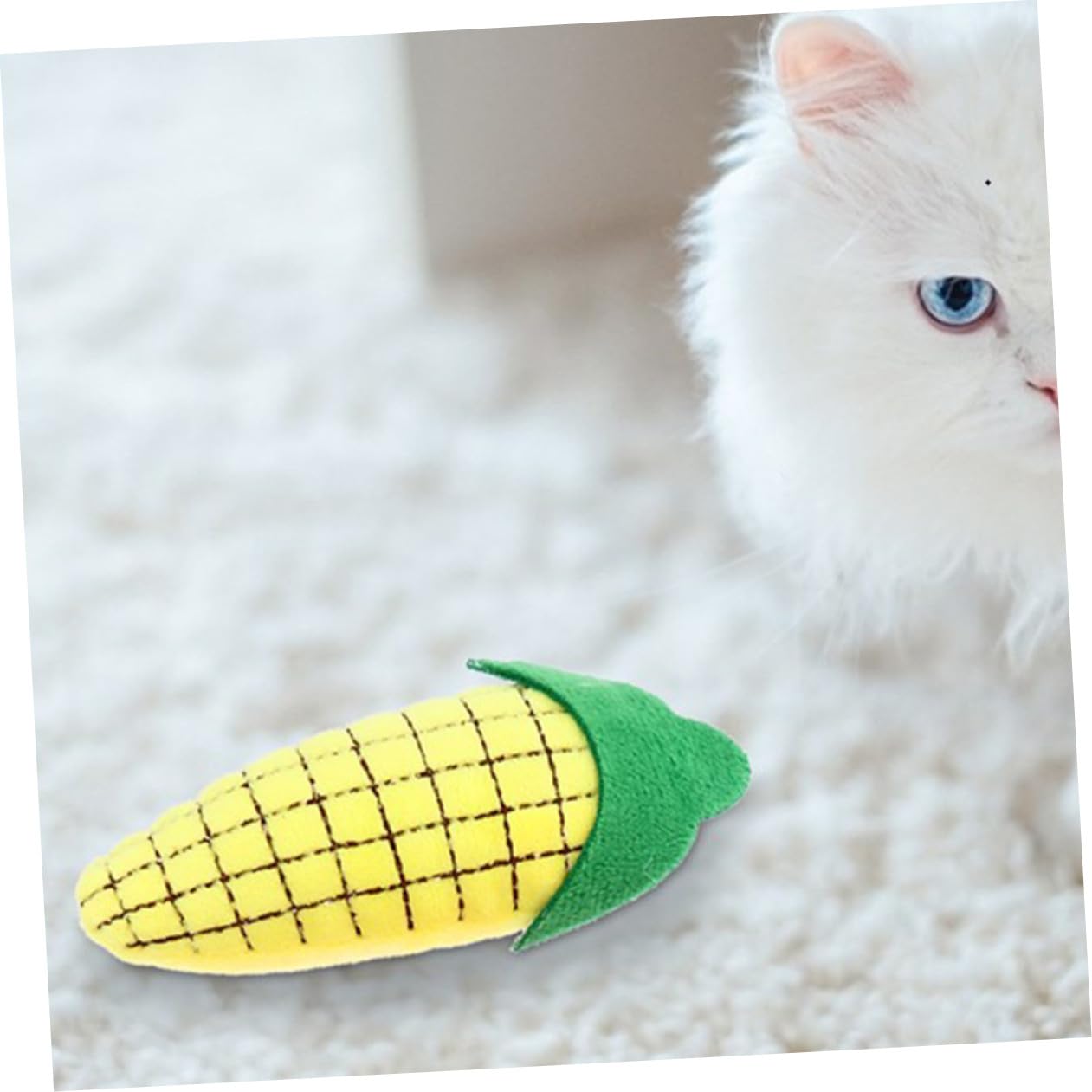 Lot de 3 Jouets à Mâcher pour Chats D’intérieur en Peluche Herbe à Chat Assortiment Poivron et Courge Stimulants et Solide pour Chatons et Adultes pour Jeux Interactifs et