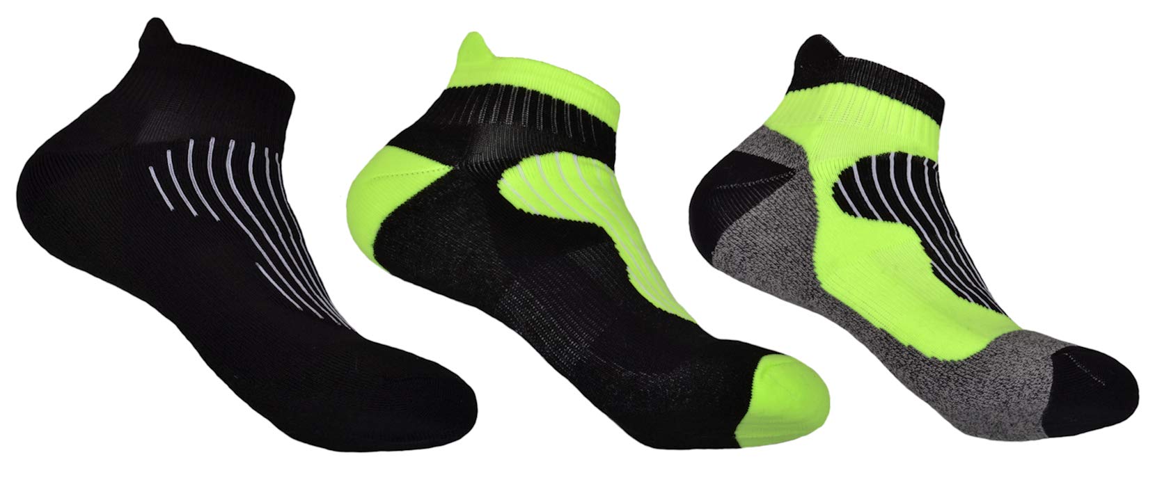 3 pairs of Mens Running socks with Coolmax - Ankle & Arch Support