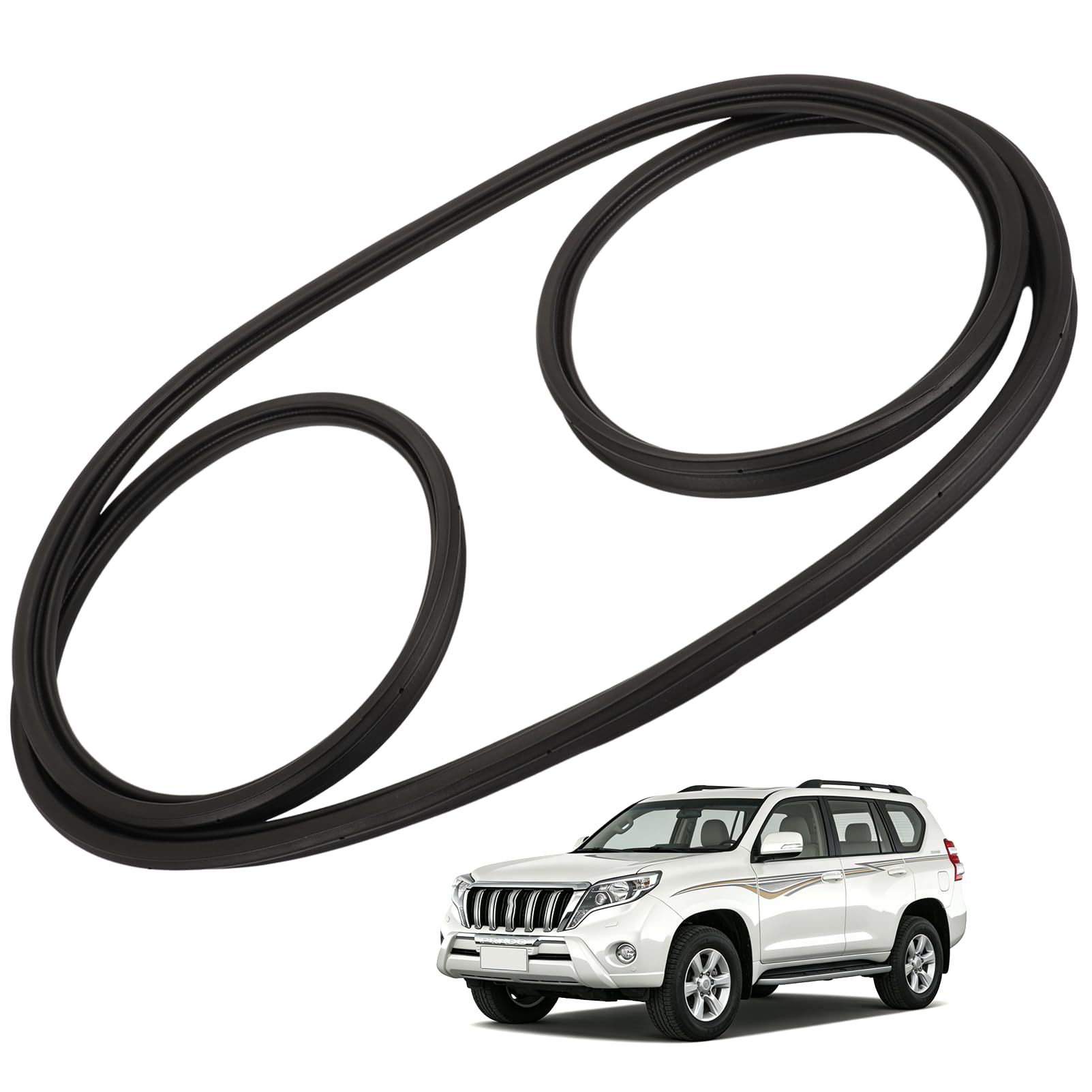 LDLRVeX Guarnizione In Gomma Di Tenuta Per Portellone Compatibile Con Land Cruiser Prado 120 Lc120 2003-2009 67881-60131, Guarnizione Della Porta Nero