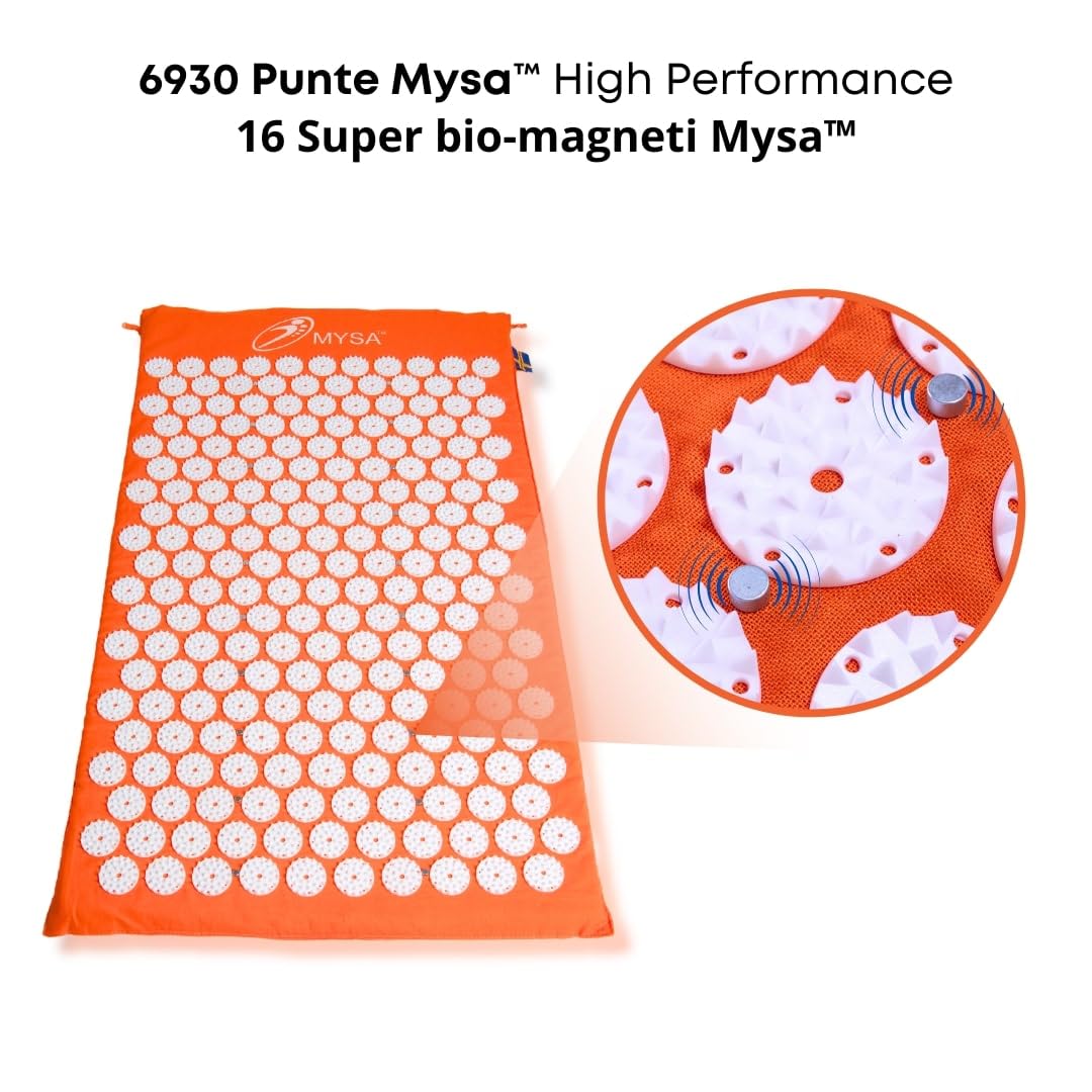 Magnetic MYSA: Tappetino D’AGOPRESSIONE POTENZIATO da BIO-MAGNETI per MAGNETOTERAPIA |Brevetto Svedese CE: N °1 Top MEDRANK 2021: Max EFFICACIA X LOMBALGIA FIBROMIALGIA| Eco Fibra +Tutorial Gratis!