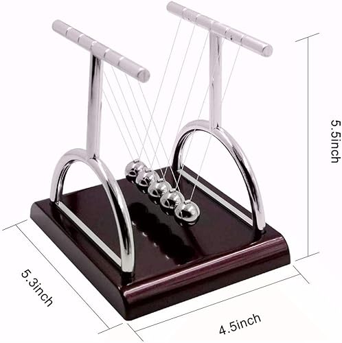 Miniatura 3 de Cuna de Newton demuestra las leyes de Newton con bolas oscilantes para decoración de escritorio de oficina y ciencia física (forma de T)