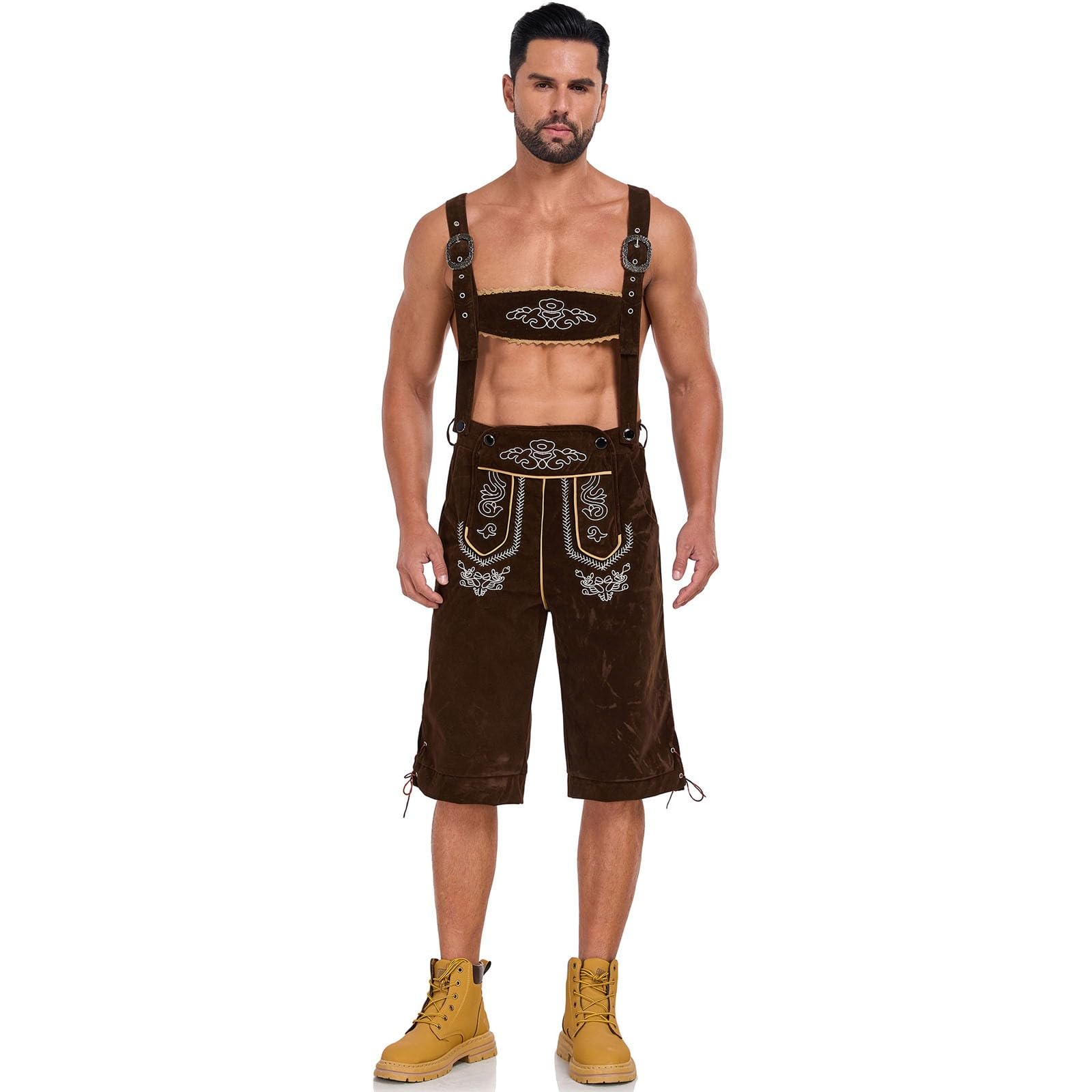 Trachtenhose Herren Cosplay Outfit mit traditionellem Design für Festivals Feiern Outdoor Veranstaltungen dekorativen Mustern ideal als Festivalbekleidung Trachten Hose