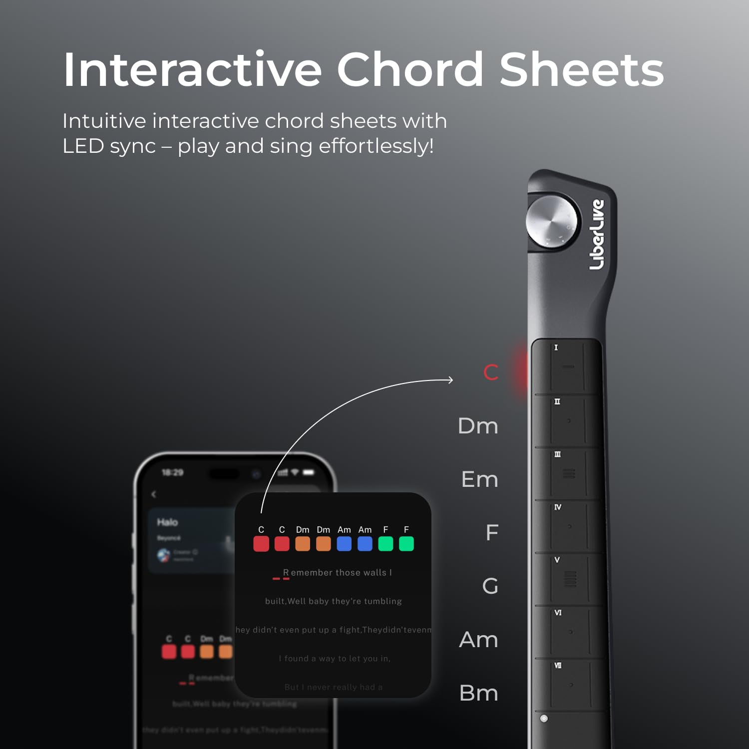 Amazon | LiberLive C1 ストリングレススマートギター 折りたたみ式