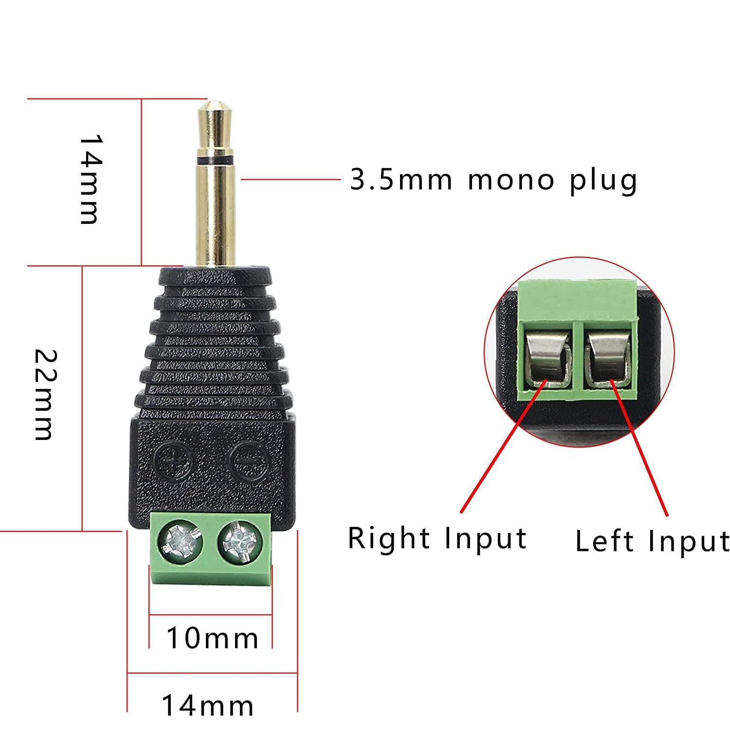 Connettore Jack Maschio 2,5mm Stereo TRS &ndash; Autosaldante, My Cable Mart, Nero