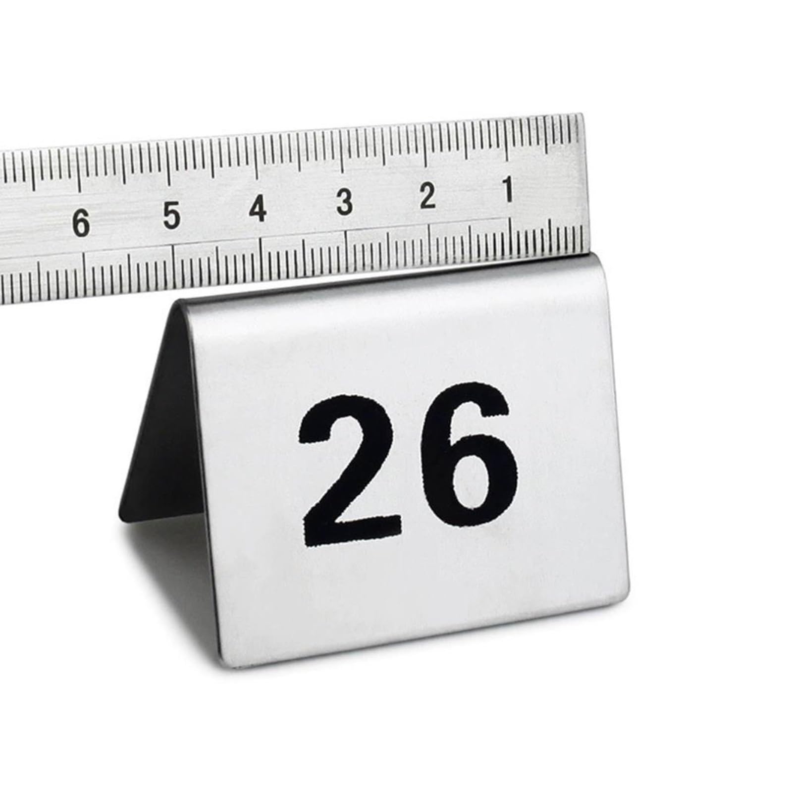 Vnook Tischnummern, Edelstahl-Zeltstil, stapelbares digitales Nummernschild | Idéal pour les restaurants, les mariages, les anniversaires et les réceptions.(25)