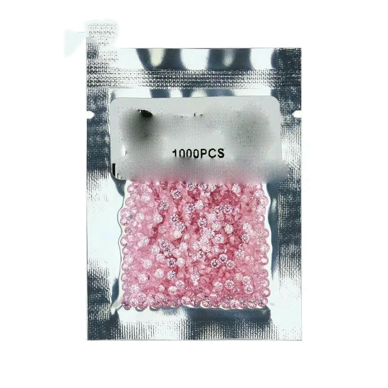 Lote de 1000 piedras de circonita cúbica sintéticas de, de 0,8 a 3,0 m, de calidad 5A, para joyería (1000 unidades), color B, amarillo, rosa y negro, 2,0 mm.