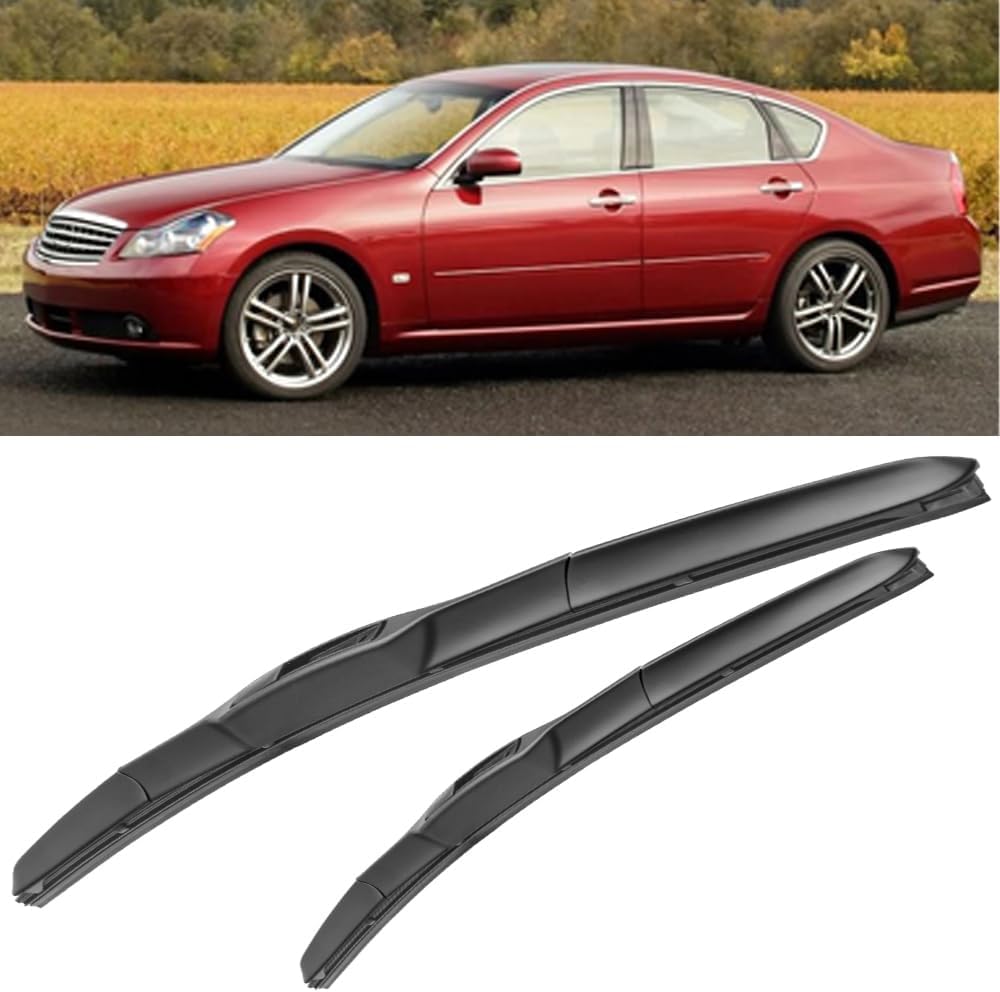 RESKIU Car Front Windshield Wiper Blade Set Replacement for Infiniti M45 2006-2010, All Season Windscreen Wipers Quiet Easy Installation
