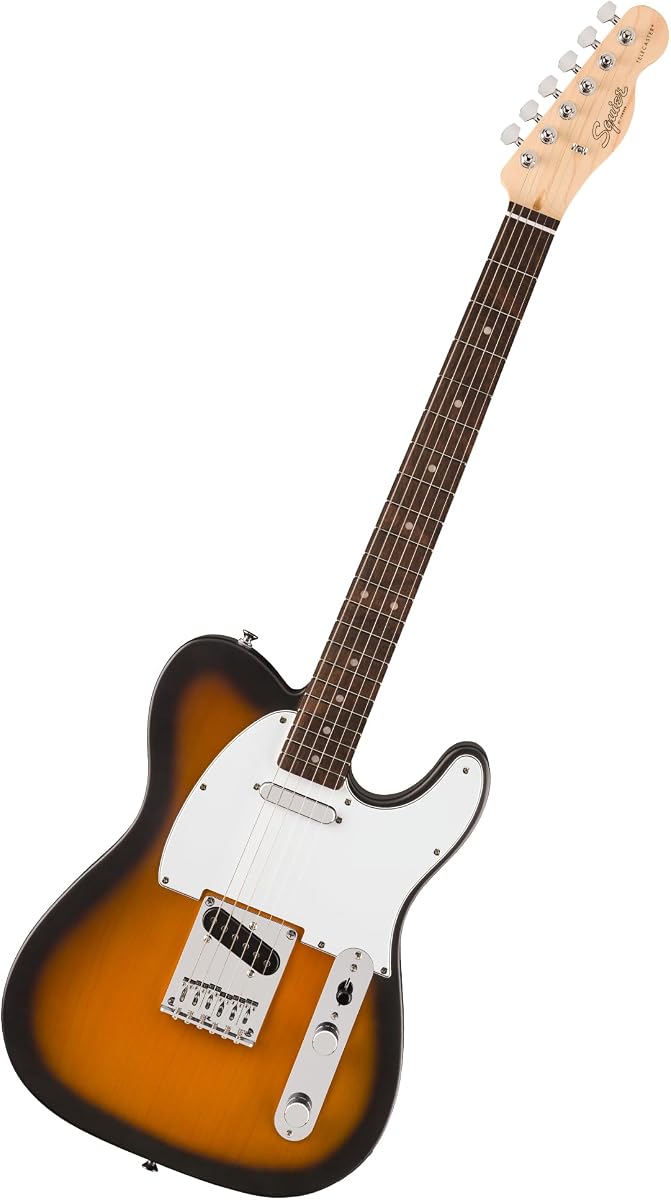 Guitarra eléctrica Squier Debut Telecaster para principiantes, 2 colores Sunburst | Guitarra eléctrica para principiantes, lecciones gratuitas incluidas, garantía de 2 años, acabado de uretano satinado, niños y adultos
