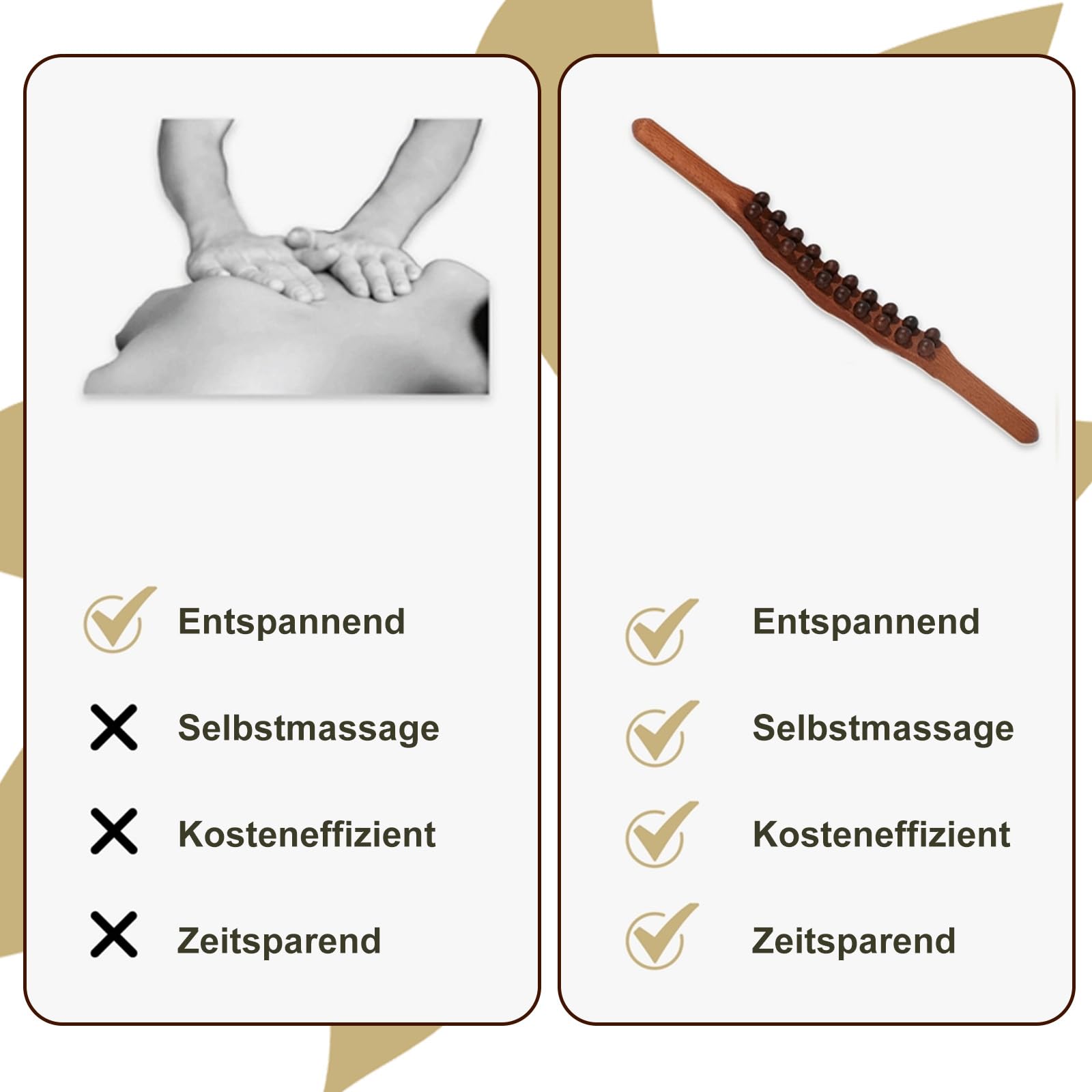 Shiva Gua Sha Wooden Therapy Stab, Shiva Wellbeing Massagestab Holz für Gua Sha Körper, Faszienstab & Massageroller Beine, Traditionelle Chinesische Entspannung, Dark Oak