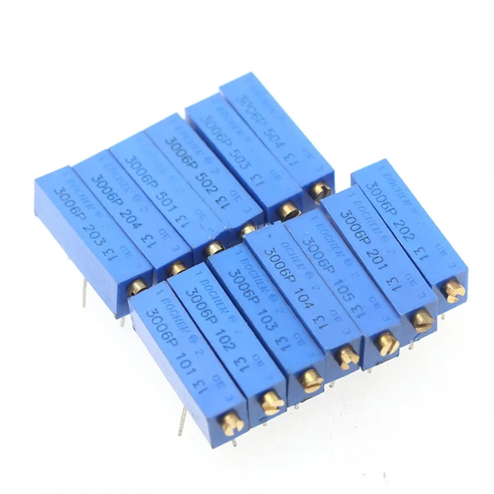 COKYIS 50 PZ 3006P 1K 2K 5K 10K 20K 50K 100K 200K 500K 1M 100R 200R 500R Resistore Variabile 3006P-1-103LF Potenziometro Trimmer (Size : 10K Ohm)