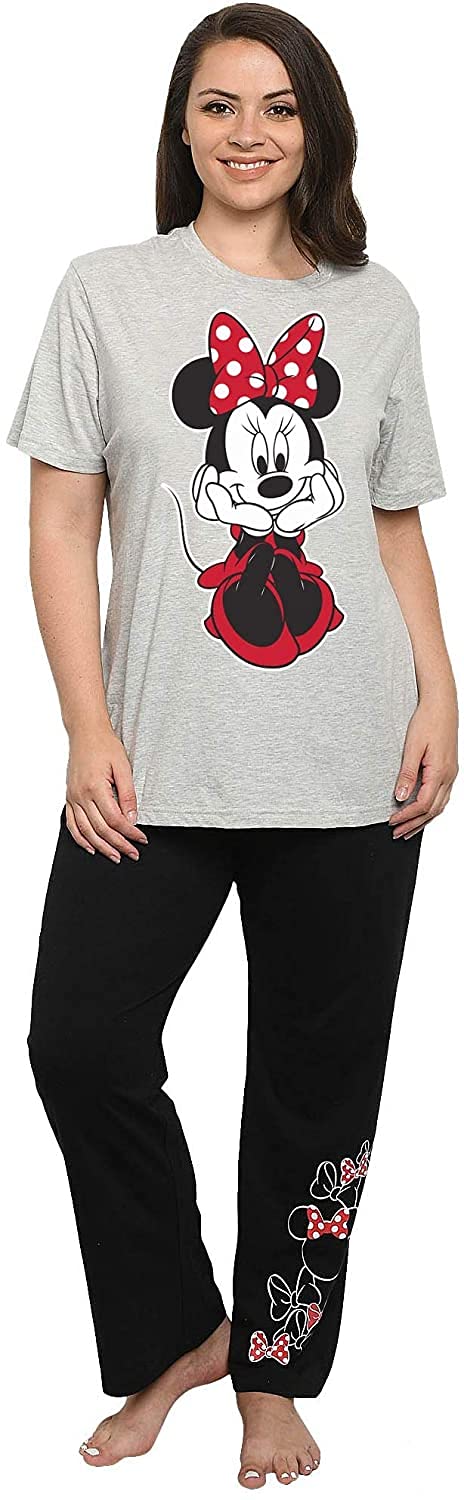 Disney Womens Pajama Set Minnie Mouse Lounge Wear