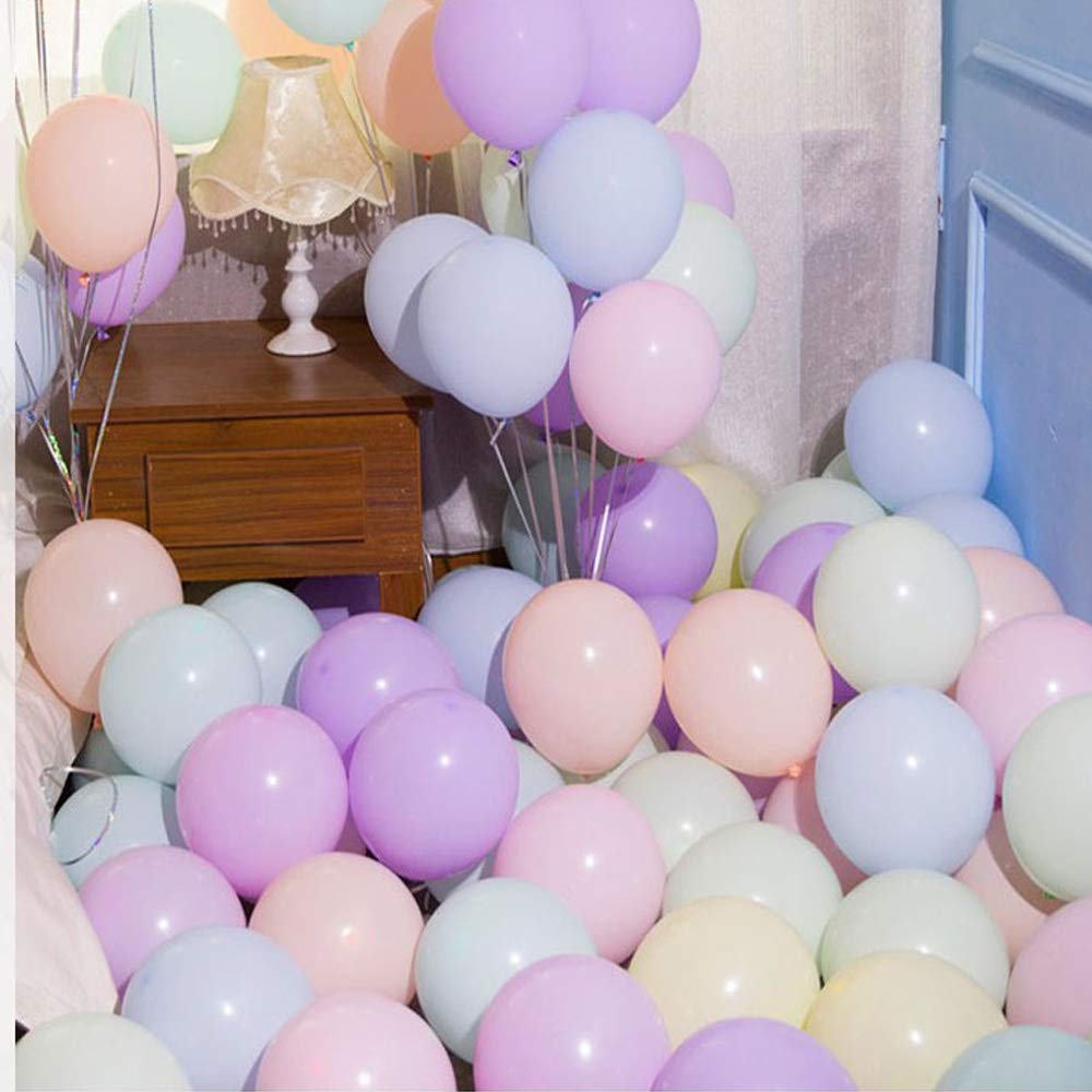 Aoyoja 100pcs Latex Balloons, 12 Inches Assorted Macaron Candy Colored Latex Party Balloons for Wedding Birthday Baby Shower Graduation Festival Party Decoration